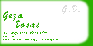 geza dosai business card