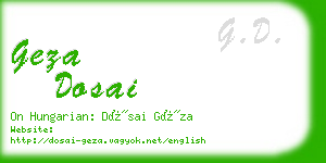 geza dosai business card